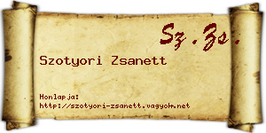 Szotyori Zsanett névjegykártya